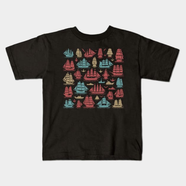 Ships Kids T-Shirt by JSnipe